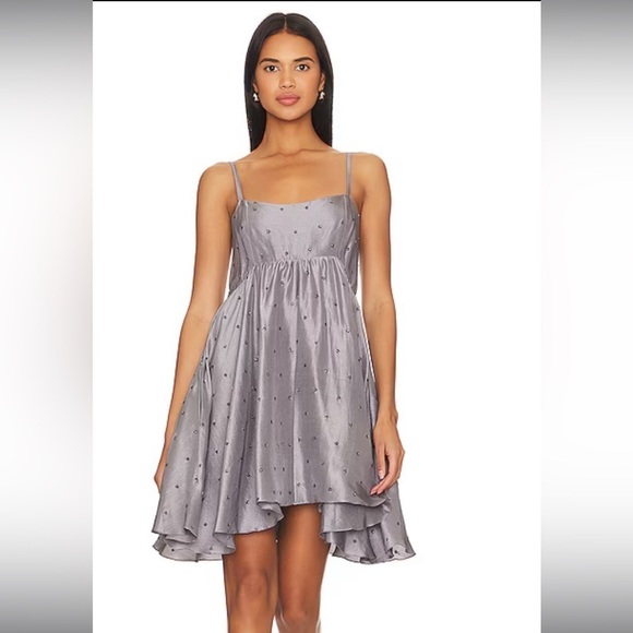 NEW AZEEZA Rachel Mini Dress in Embellished Smoke